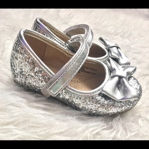 Silver Sequin glitter toddler shoes worn only once